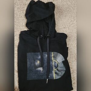 Authentic Armani Exchange Black Hoodie with Vinyl Graphic